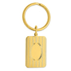 Gold-plated Kelly Waters Horizontal Lines with Engravable Oval Key Ring