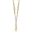 14K w/White RH Polished Fancy 2-Strand Oval Link Necklace