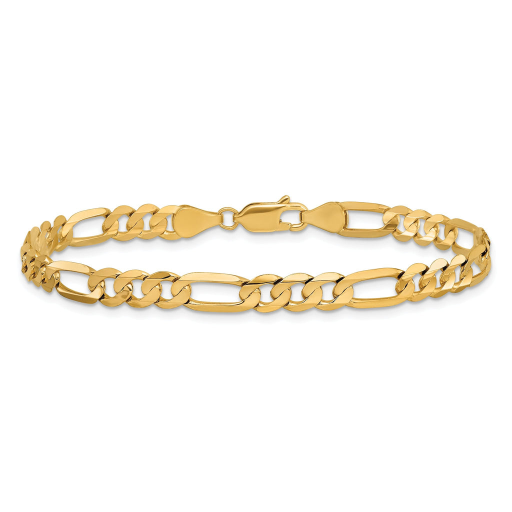 Concave Figaro Chain in 10K Yellow Gold, 5.5mm
