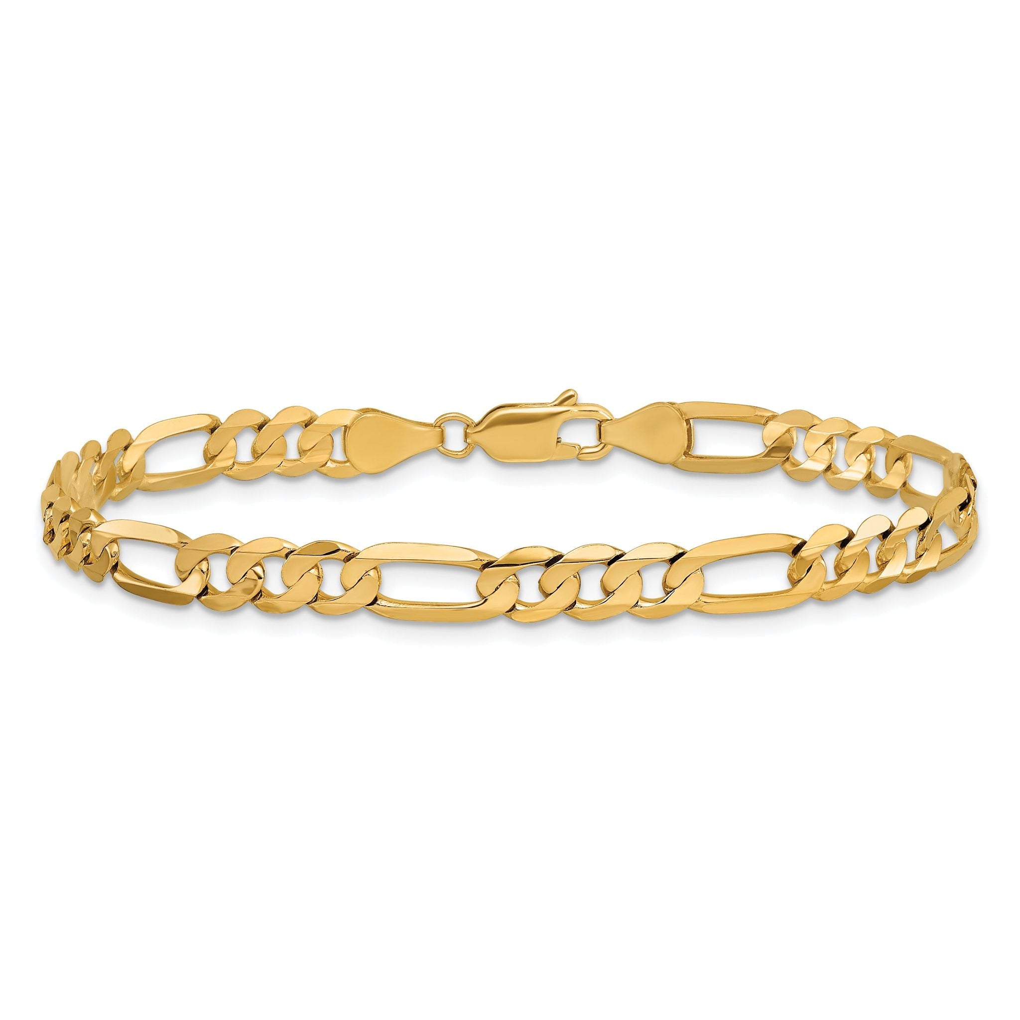 Concave Figaro Chain in 10K Yellow Gold, 5.5mm