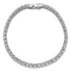 14k White Gold 10 1/2 carat Lab Grown Diamond VS+ F+ Complete Round Double Row Tennis Bracelet