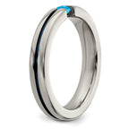 Edward Mirell Titanium Wedding Band with Sky Blue Topaz Accent