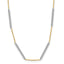 14K Two-tone Polished 6 Bar Stations w/1.5in ext. Necklace
