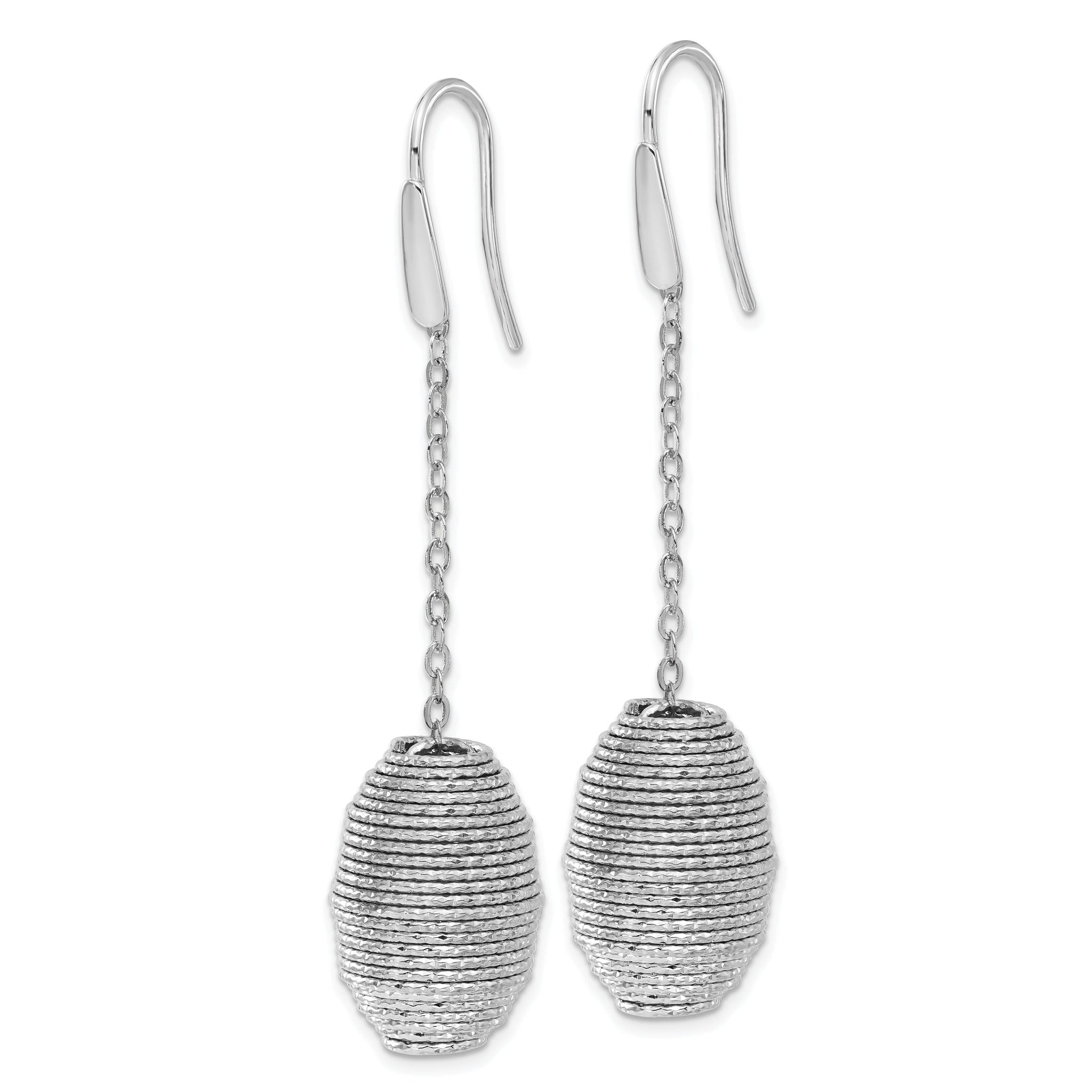 Bronze Diego Massimo Rhodium-plated Hive-shape Dangle Earrings Secondary image