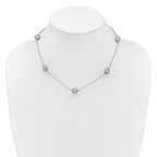 14k White Gold 6 3/4 carat Lab Grown Diamond VS/SI+ G+ Complete 18 inch 8mm Sphere Necklace