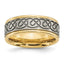 Scroll Design Wedding Band in Titanium with Gold IP Plating, 8mm