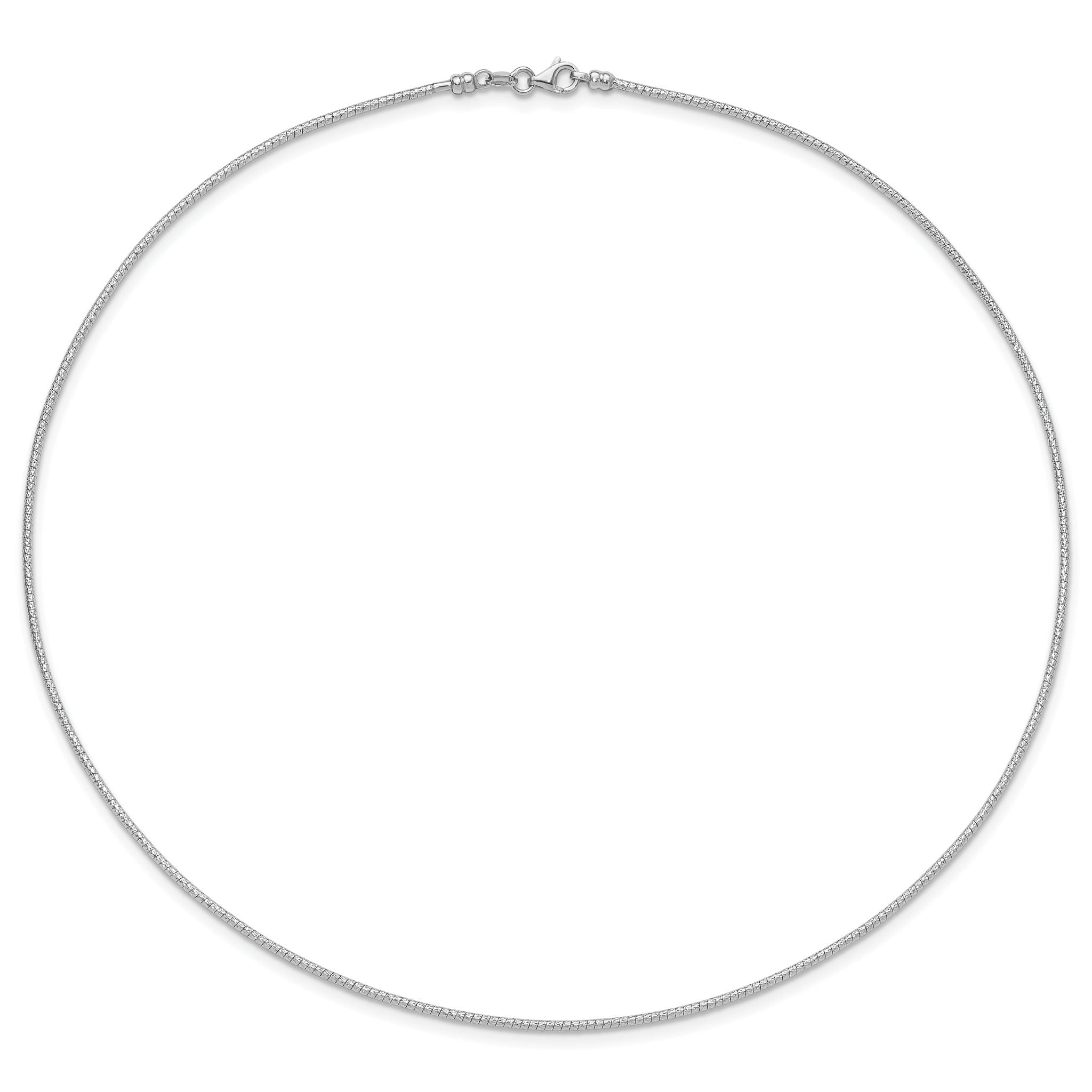 14K White 1.5mm D/C Neckwire Necklace