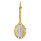 14K Gold Men's Tennis Racquet Charm with Polished Finish