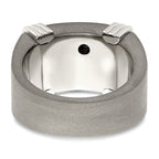 Edward Mirell Titanium & Argentium Sterling Silver .06ct Dia Signet Ring