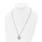 Reversible Round Dog Tag Necklace in Stainless Steel, 24"
