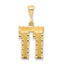 14K Gold Medium Diamond-Cut Number 11 Charm with Polished Finish