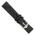 Grand Prix Leather Watch Band in Black, 18mm