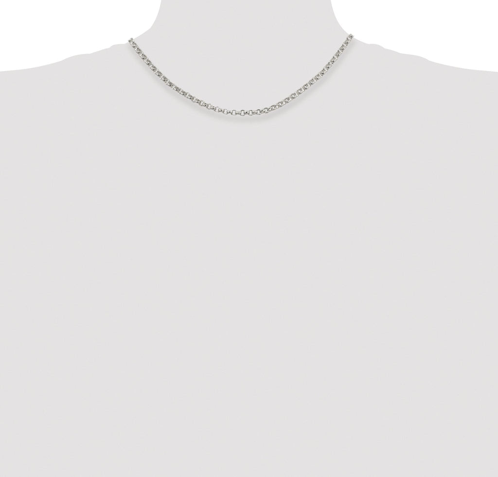 Sterling Silver Rhodium-plated 4mm Rolo Chain