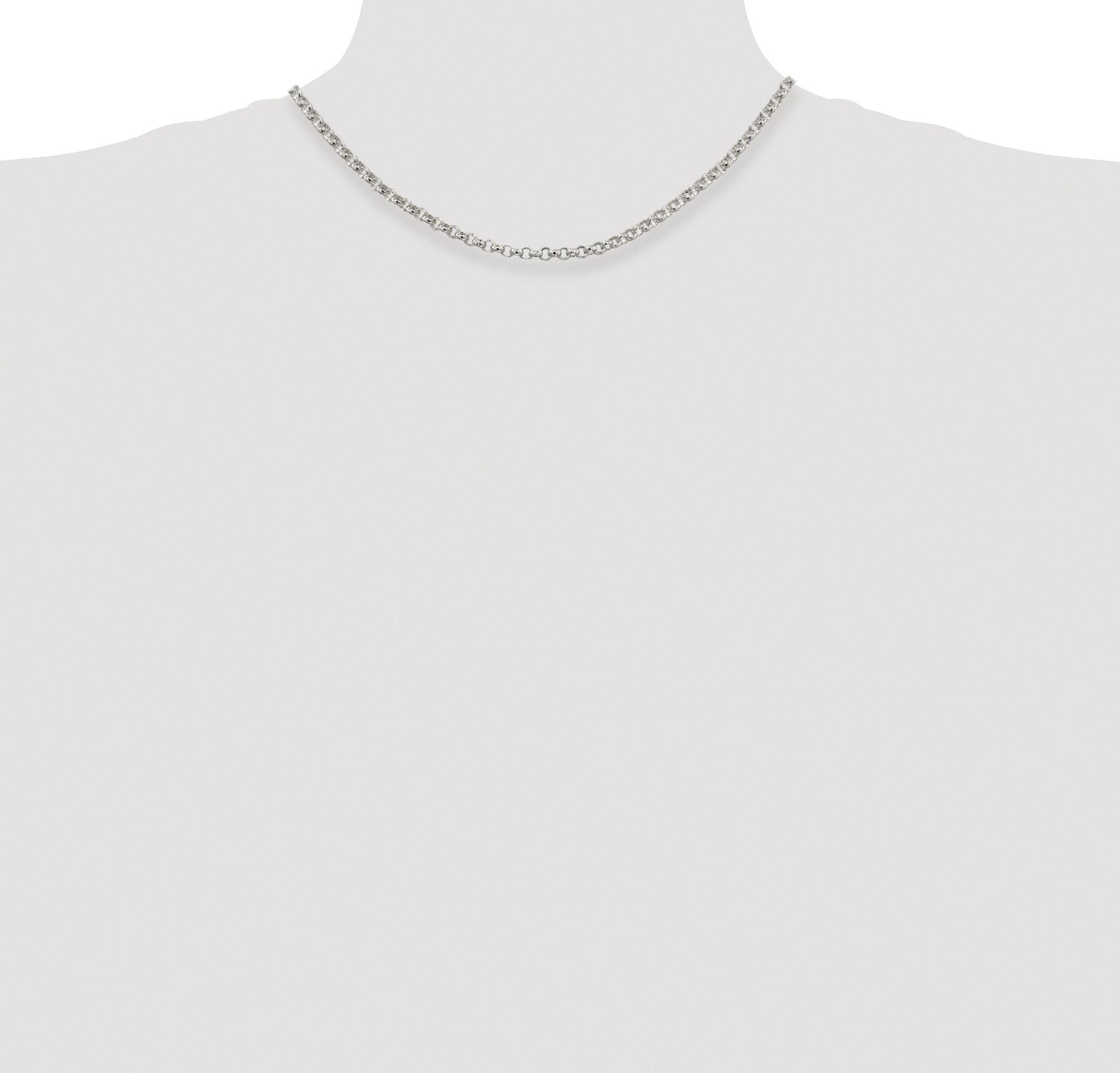 Sterling Silver Rhodium-plated 4mm Rolo Chain