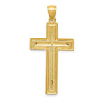 10k Two-tone Diamond-cut Latin Crucifix Pendant