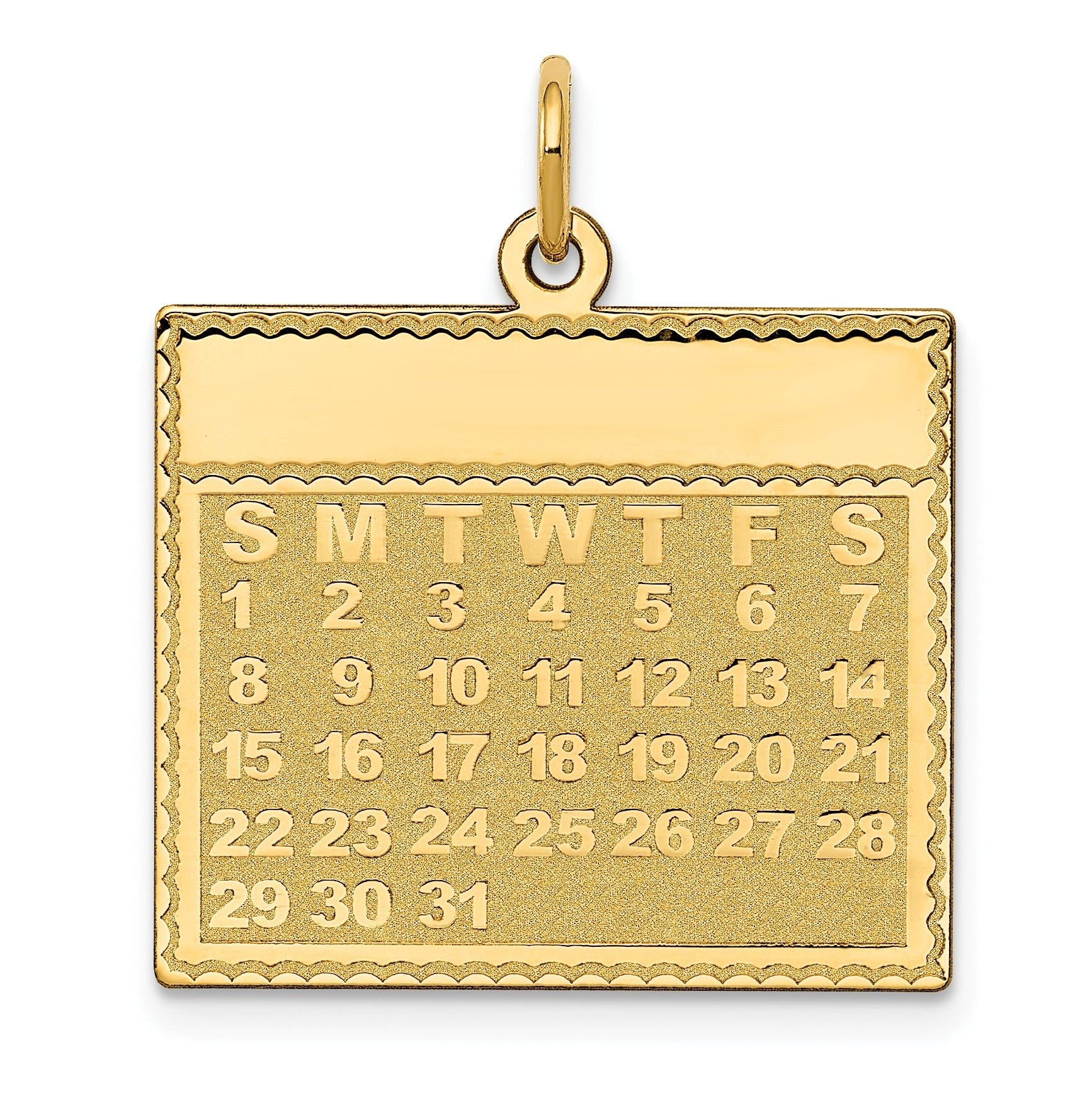 14K Sunday the First Day Calendar Pendant Main image