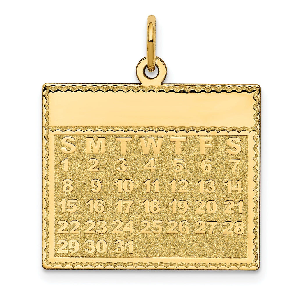 14K Sunday the First Day Calendar Pendant