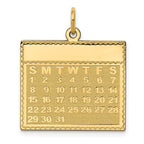 14K Sunday the First Day Calendar Pendant