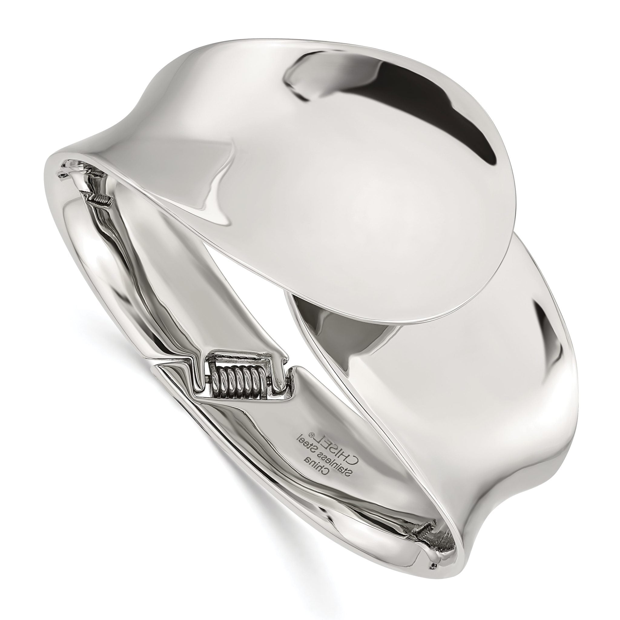 Stainless Steel Polished Hinged Bangle Bracelet for Women Main image