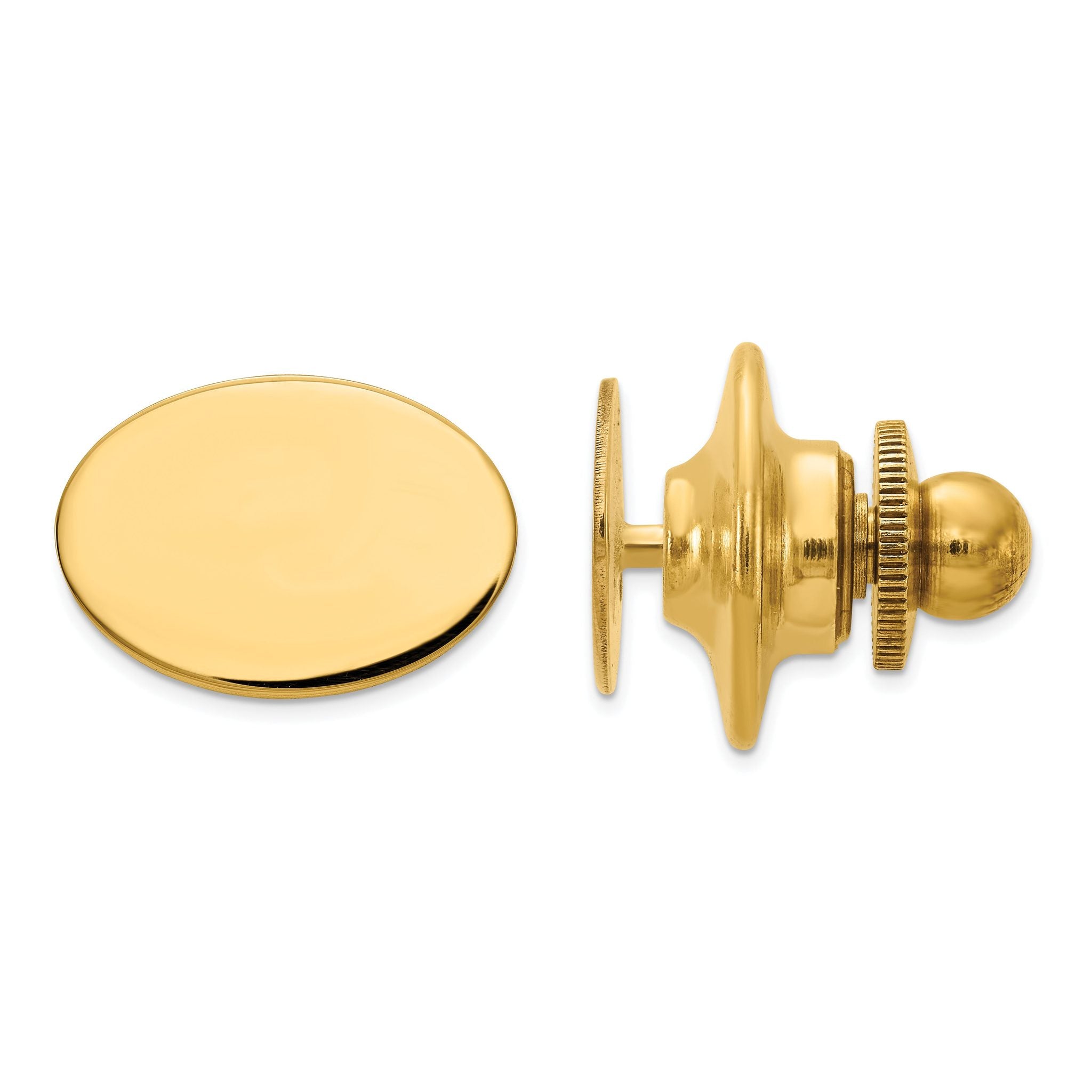 10K Men's Oval High Polished Tie Tac Main image