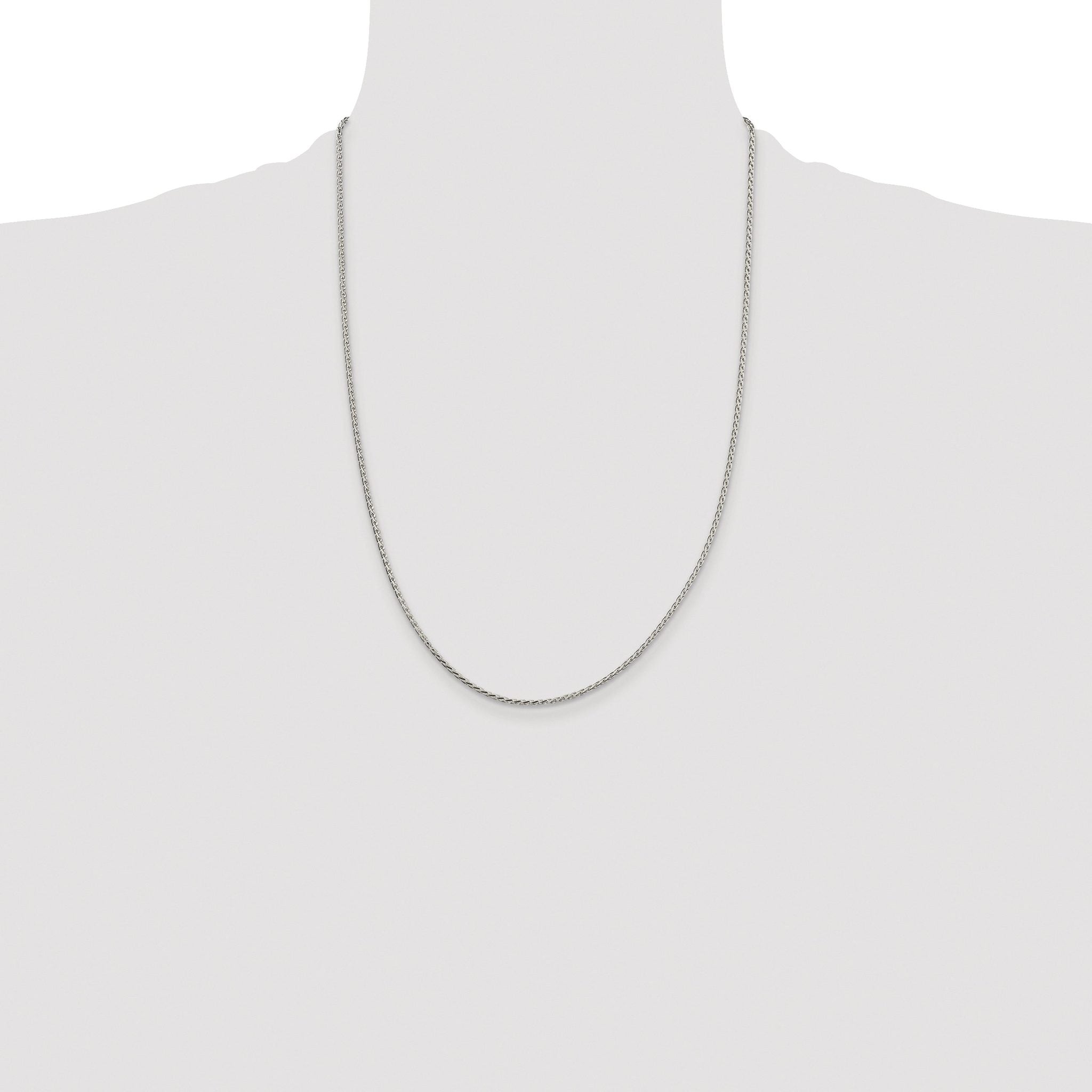 Diamond-Cut Spiga Chain Necklace in Sterling Silver