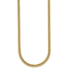 14k Polished Fancy Hollow Curb Link 17 inch Necklace