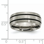 Enameled Wedding Band in Titanium, 8mm Satin Finish