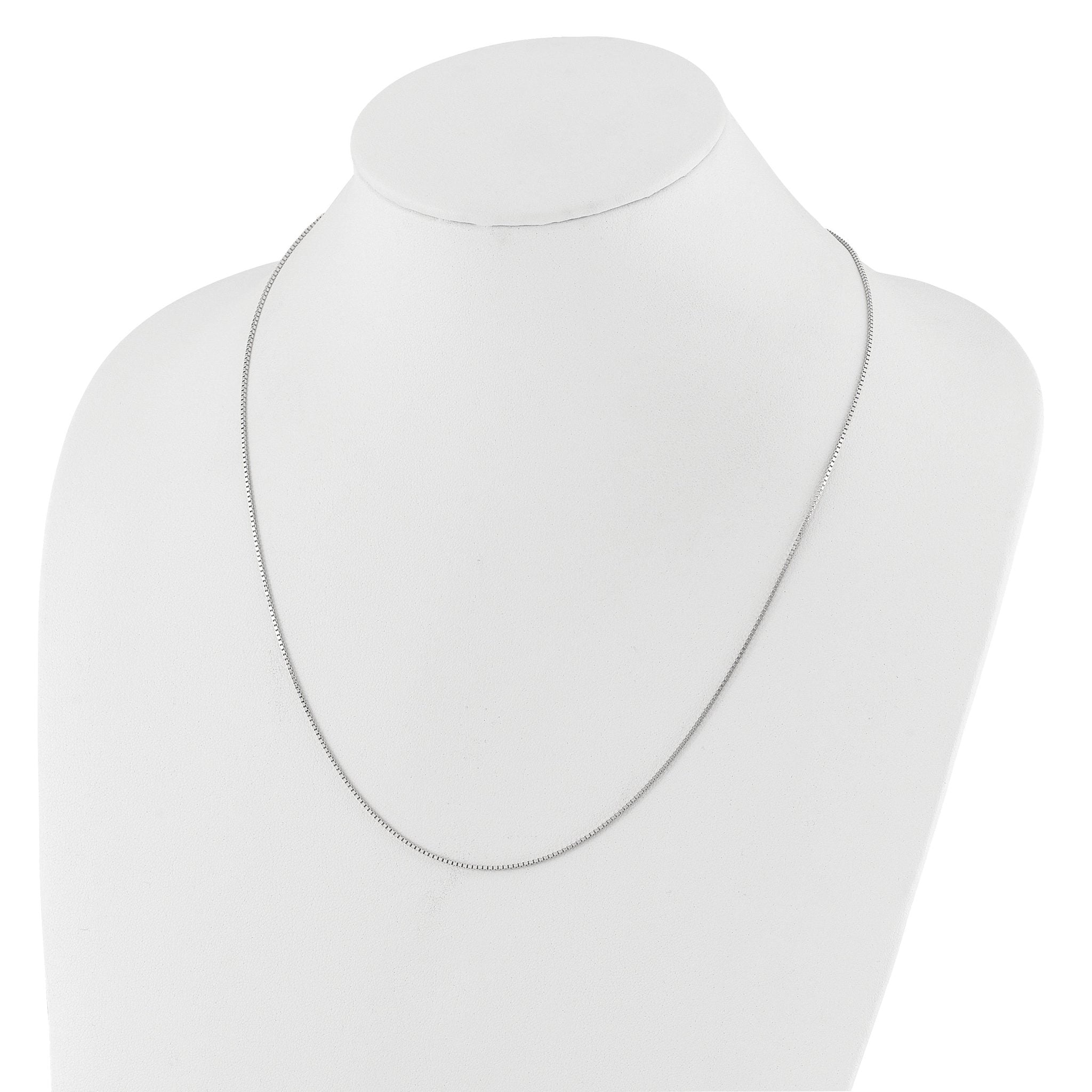 1.0mm 14K White Gold Box Chain