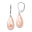 Sterling Silver Teardrop Pink Shell Pearl Dangle Earrings Gift Ready