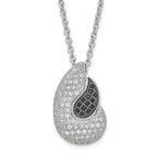 Sterling Silver CZ Teardrop Necklace with True Fire Finish