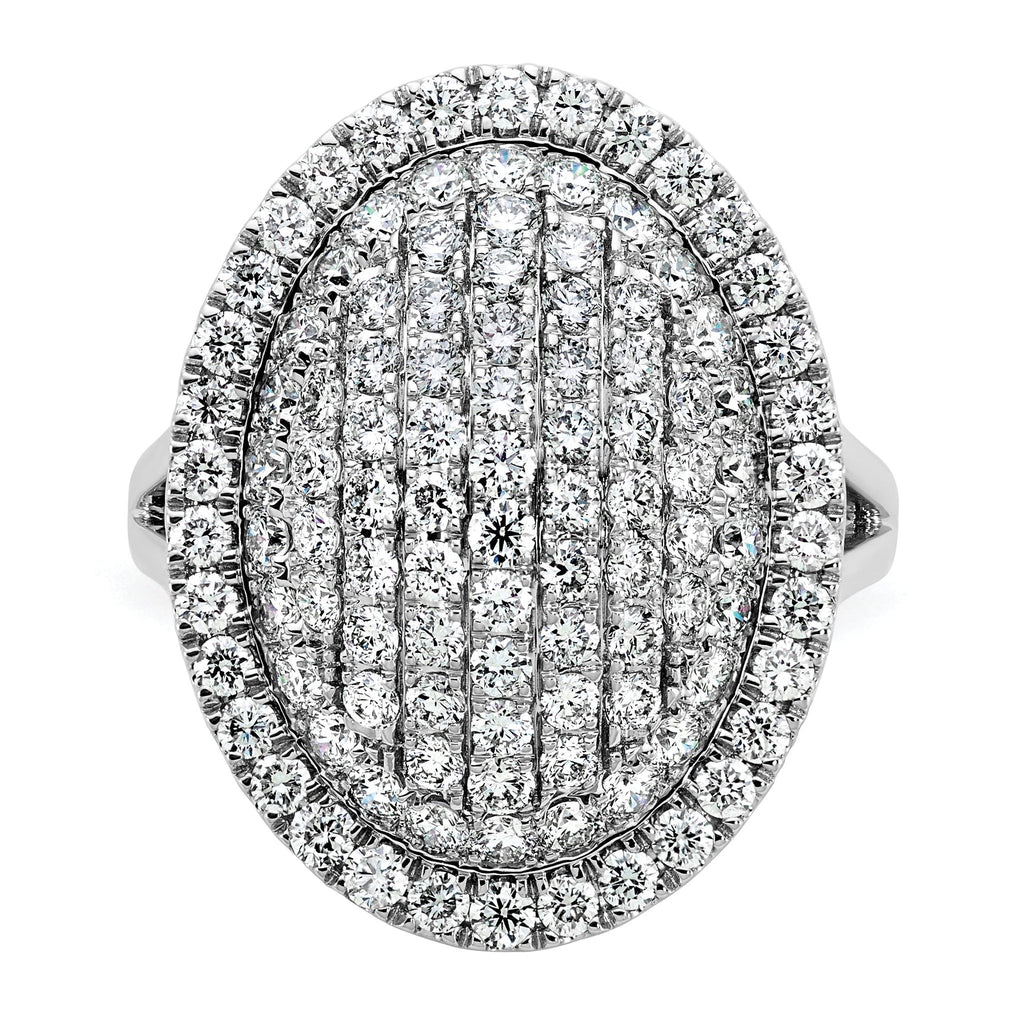 14k White Gold 2 1/4 carat Lab Grown Diamond VS/SI+ G+ Complete Fashion Ring