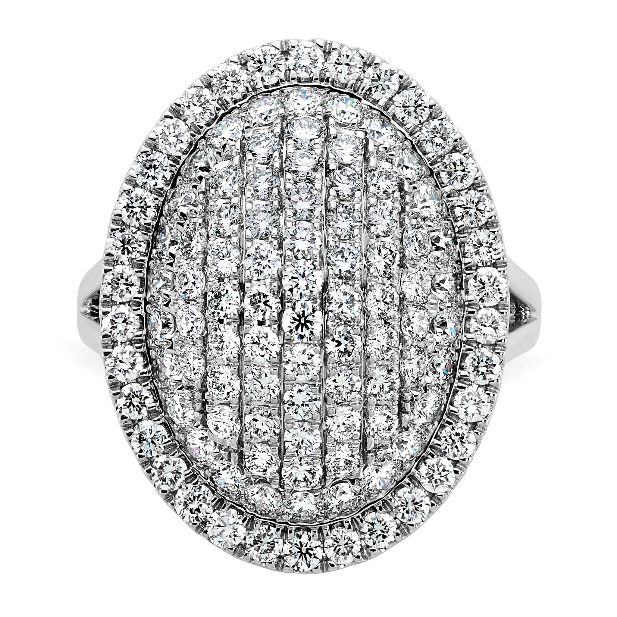 14k White Gold 2 1/4 carat Lab Grown Diamond VS/SI+ G+ Complete Fashion Ring