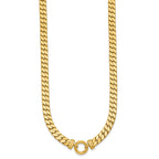 14k Polished Flat Curb Link with Center Circle Element 18 inch Necklace