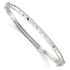 Sterling Silver Diamond Cut 4mm Bangle