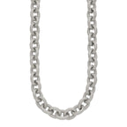 Chisel Stainless Steel Polished and Textured Link 16.5 inch Necklace