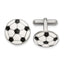 Stainless Steel Enameled Soccer Ball Cuff Links