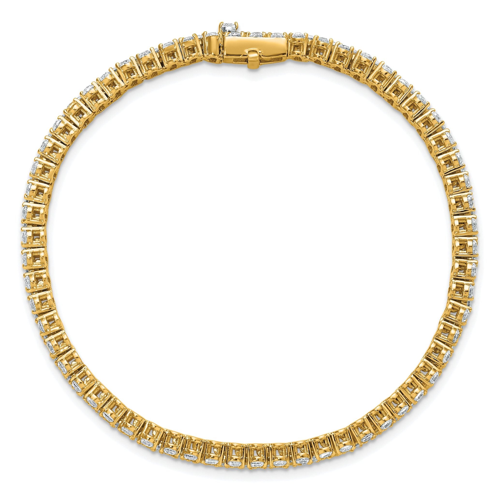14k 5 carat Lab Grown Diamond VS+ F+ Complete Tennis Bracelet