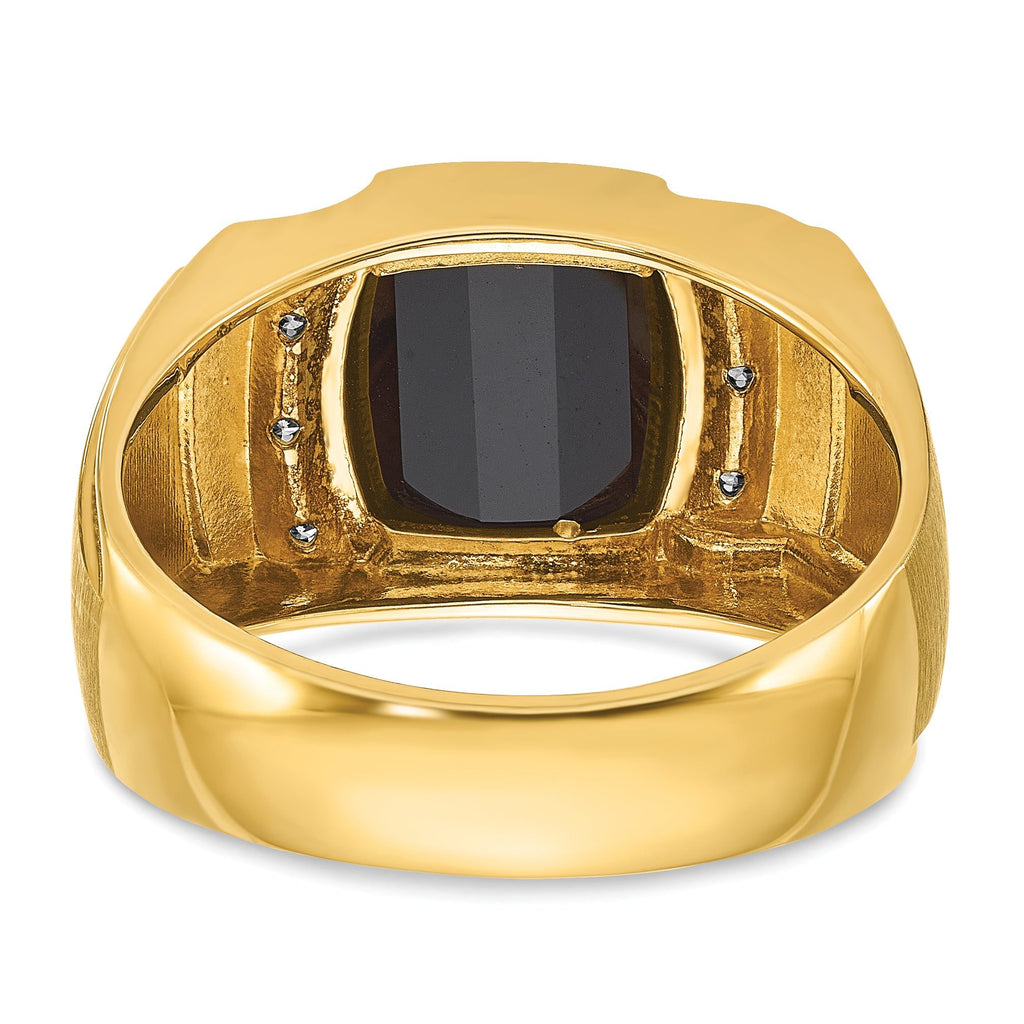 10k Men's Onyx and Diamond Complete Ring