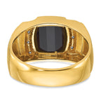 10k Men's Onyx and Diamond Complete Ring