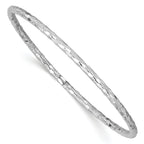 14K White Gold Textured Slip-On Bangle Bracelet Elegant Polished Finish