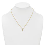 14k 1/4 carat Lab Grown Diamond VS+ F+ Complete Letter I 18 inch Initial Necklace