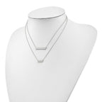Polished Double Bar Necklace in Sterling Silver