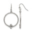 Stainless Steel Polished Textured Cubic Zirconia Drop Dangle Earrings for Women