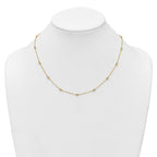 14k Complete 1/3 carat Bezel-set Diamond and Cable Chain 13-Station 16 inch Necklace