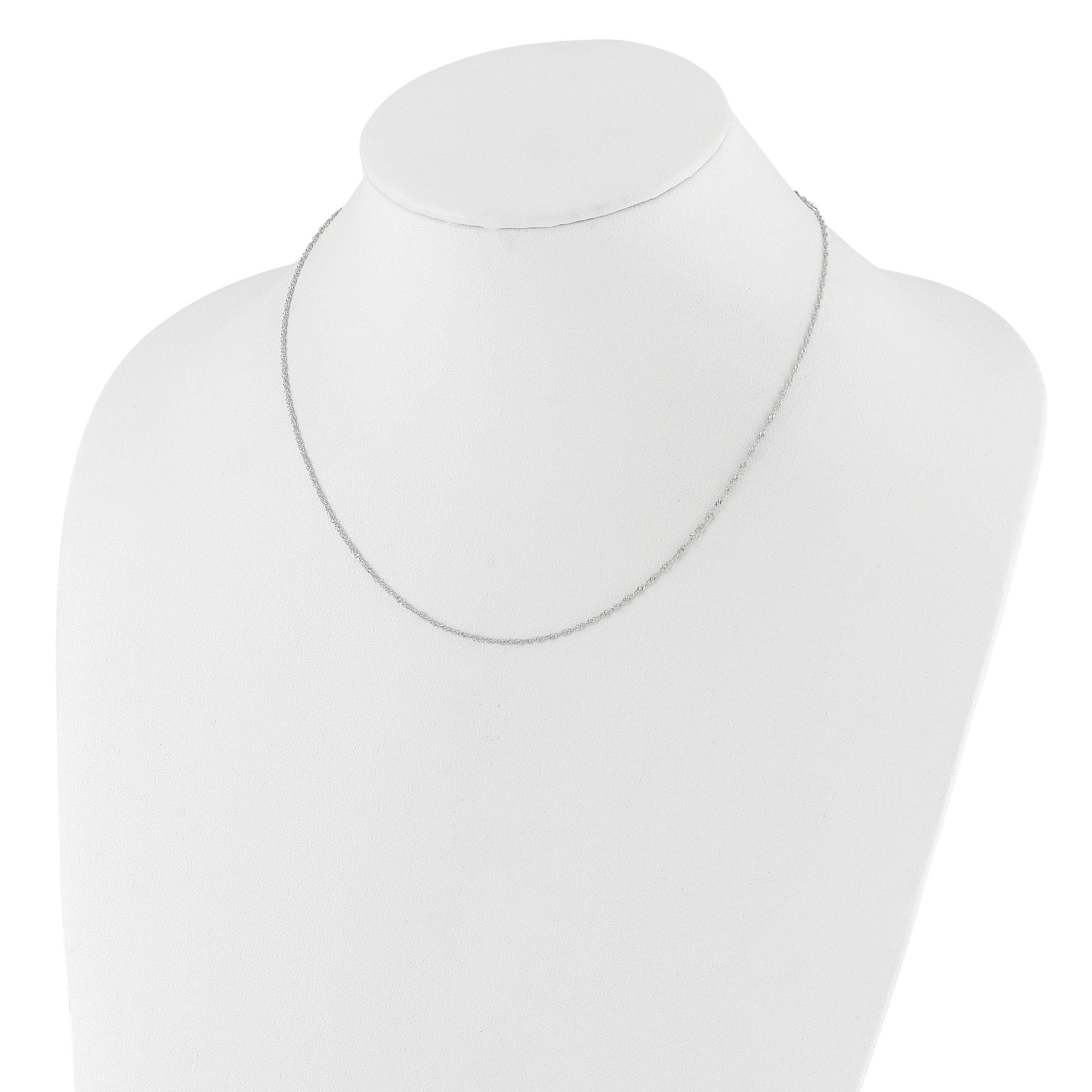 1.25mm 10K White Gold Singapore Chain