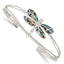 Sterling Silver Dragonfly Cuff Bracelet with Polished Abalone Inlay