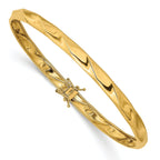 14K Yellow Gold Polished Flexible Twisted Bangle with Safety Clasp