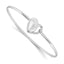 Sophia Jewelers Sterling Silver Diamond Heart Bangle Polished Gift Ready