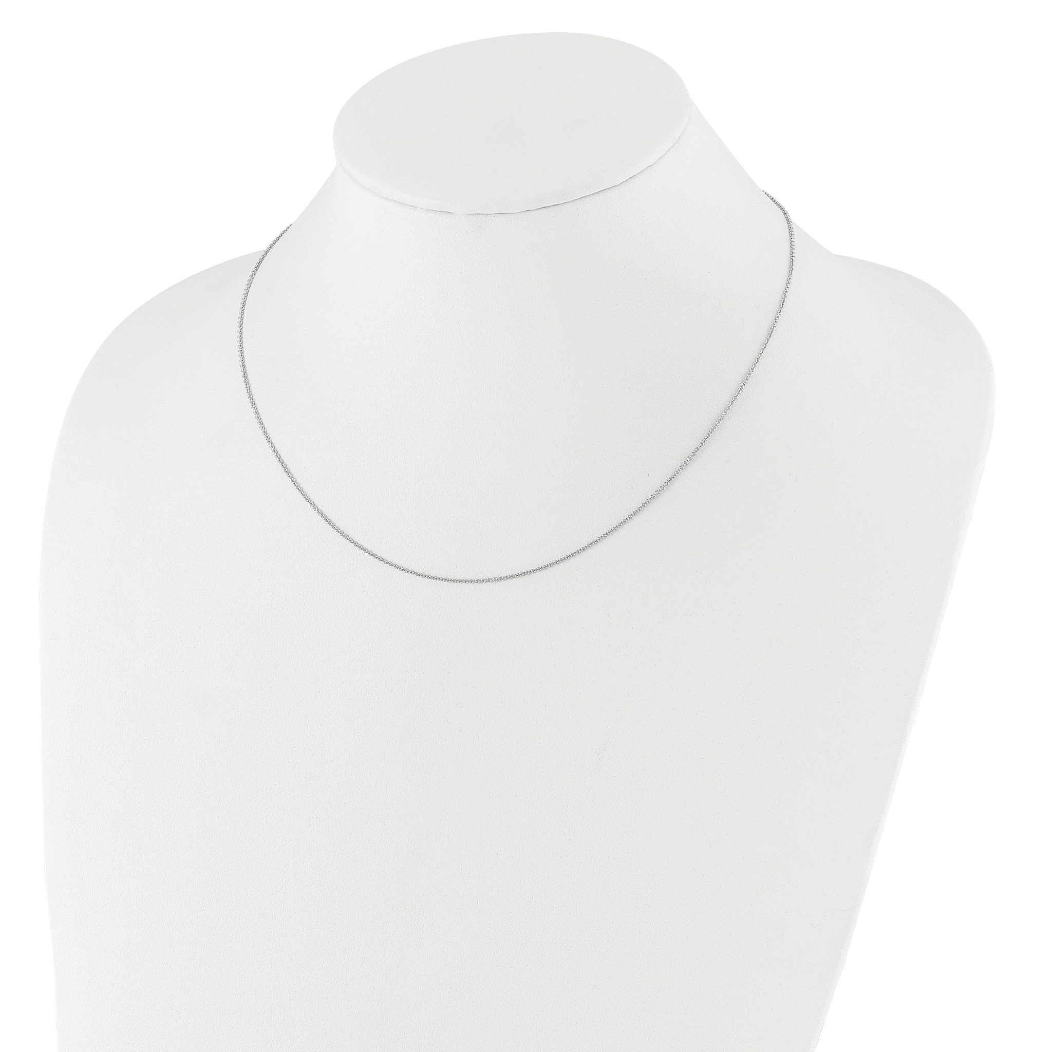 14 Karat White Gold 1.25mm Round Cable 22in+2in Adjustable Chain