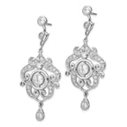 Cheryl 925 Sterling Silver Rhodium-Plated CZ Chandelier Dangle Earrings Elegant Gift-Ready Design